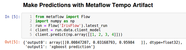 Making predictions with Metaflow Temp artifact.